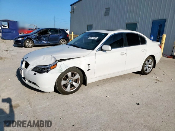 2007 BMW 5 Series 525i with VIN WBANE53537CW61863, listed as a Copart auction lot 53611705 with 134,014 mi miles and Salvage Title. Bid and sale history available at carsss.com. Image 1.