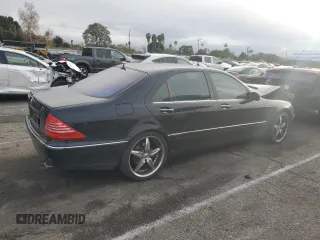 2001 Mercedes-Benz S-Class with VIN WDBNG70J91A187655, listed as a Copart auction lot 45031925 with 104,164 mi miles and Salvage Title. Bid and sale history available at carsss.com. Image 3.
