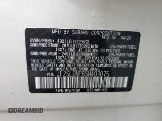 2025 Subaru Forester Limited with VIN JF2SLDNC6SH403075, listed as a Copart auction lot 57967585 with 12,612 mi miles and Salvage title. Bid and sale history available at DreamBid. Image 13.