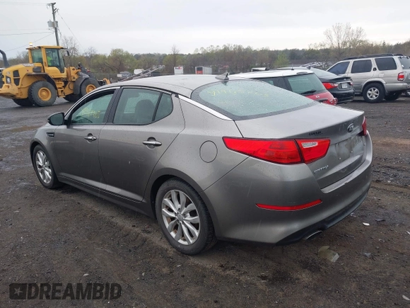 2015 Kia Optima LX with VIN 5XXGM4A76FG475908, listed as a IAAI auction lot 41964205 with 122,965 mi miles. Bid and sale history available at carsss.com. Image 3.