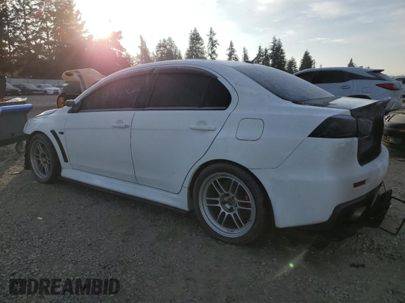 2015 Mitsubishi Lancer Evolution MR with VIN JA32W5FV8FU010346, listed as a Copart auction lot 43275095 with 119,153 mi miles and Salvage Title. Bid and sale history available at carsss.com. Image 2.