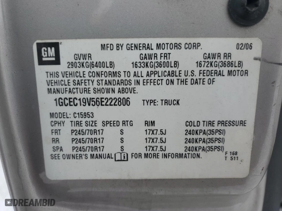 2006 Chevrolet Silverado 1500 LS with VIN 1GCEC19V56E222806, listed as a Copart auction lot 87828765 with 93,317 mi miles and Salvage Title. Bid and sale history available at carsss.com. Image 12.