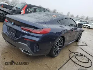 2020 BMW 8 Series 840i with VIN WBAAE2C02LCE41189, listed as a Copart auction lot 37305074 with 0 mi miles and Salvage Title. Bid and sale history available at carsss.com. Image 3.