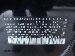 2013 Volkswagen Jetta SE with VIN 3VWDP7AJ5DM423587, listed as a IAAI auction lot 42609789 with 220,922 mi miles and . Bid and sale history available at DreamBid. Image 9.