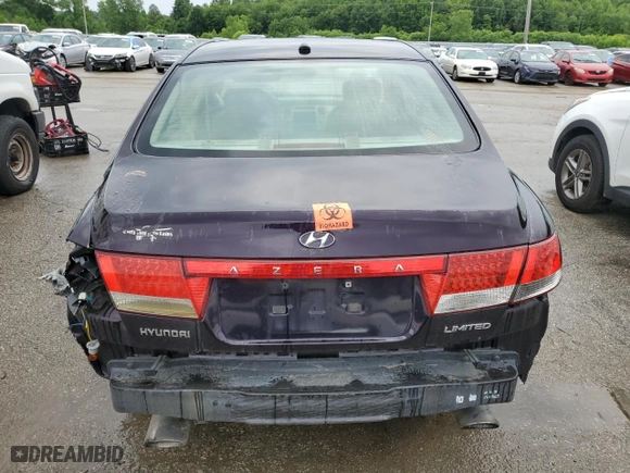 2007 Hyundai Azera SE with VIN KMHFC46F27A200074, listed as a Copart auction lot 55945864 with 0 mi miles and Non Repairable. Bid and sale history available at carsss.com. Image 6.