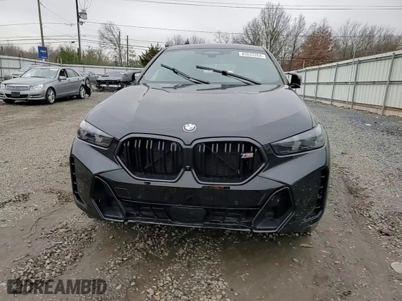 2025 BMW X6 M60i with VIN 5UX43EX02S9W76491, listed as a Copart auction lot 85033264 with 5,173 mi miles and Salvage Title. Bid and sale history available at carsss.com. Image 12.