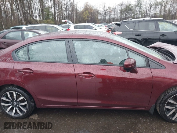 2014 Honda Civic Sedan EX-L with VIN 2HGFB2F92EH525037, listed as a IAAI auction lot 41914340 with 57,927 mi miles. Bid and sale history available at carsss.com. Image 13.