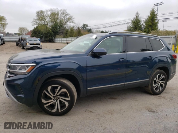 2021 Volkswagen Atlas SEL Premium with VIN 1V2TR2CA6MC513100, listed as a Copart auction lot 52947725 with 65,450 mi miles and Salvage title. Bid and sale history available at DreamBid. Image 1.