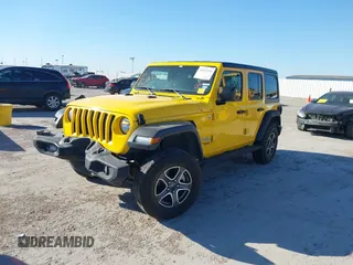 2021 Jeep Wrangler Unlimited Willys with VIN 1C4HJXDG4MW532399, listed as a IAAI auction lot 41833236 with 64,627 mi miles and . Bid and sale history available at DreamBid. Image 2.