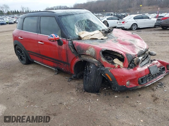 2015 MINI Cooper Countryman S with VIN WMWZC5C58FWP46721, listed as a IAAI auction lot 41889681 with 1 mi miles. Bid and sale history available at carsss.com. Image 1.