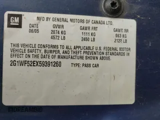 2005 Chevrolet Impala with VIN 2G1WF52EX59391260, listed as a IAAI auction lot 42168938 with 151,885 mi miles and . Bid and sale history available at DreamBid. Image 9.