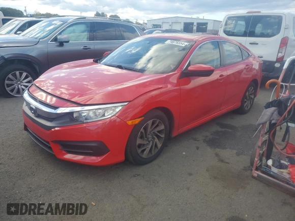 2018 Honda Civic EX with VIN 2HGFC2F74JH530701, listed as a Copart auction lot 74676554 with 69,624 mi miles and Salvage Title. Bid and sale history available at DreamBid. Image 1.