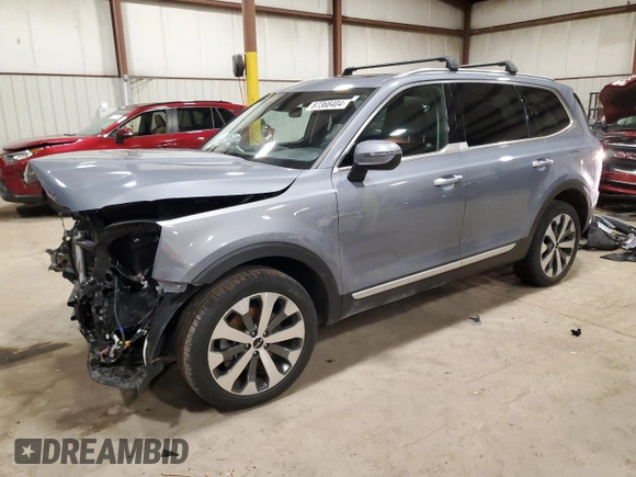 2022 Kia Telluride S with VIN 5XYP6DHCXNG249121, listed as a Copart auction lot 87368404 with 37,642 mi miles and Salvage Title. Bid and sale history available at DreamBid. Image 1.