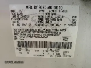 2011 Ford Explorer XLT с VIN 1FMHK7D87BGA74947, выставлен на аукционе Copart как лот 63071715 с пробегом 150 465 миль миль и Списание • Salvage title. История ставок и продаж доступна на DreamBid. Изображение 13.