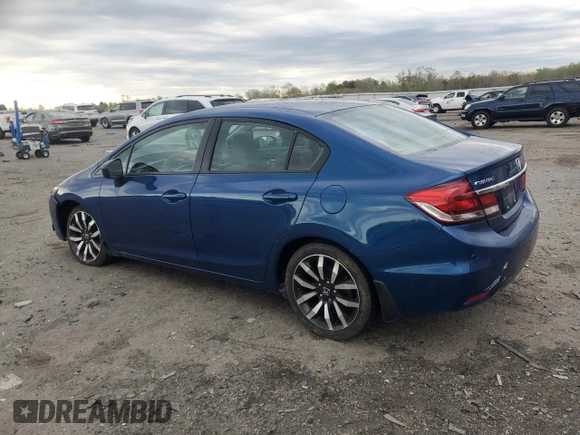 2015 Honda Civic EX-L with VIN 19XFB2F96FE215758, listed as a Copart auction lot 52067865 with 179,062 mi miles and Salvage Title. Bid and sale history available at DreamBid. Image 2.