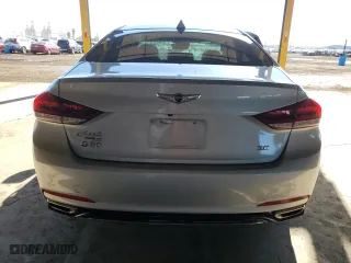 2018 Genesis G80 3.8L with VIN KMHGN4JE4JU215890, listed as a Copart auction lot 50455605 with 57,043 mi miles and Salvage Title. Bid and sale history available at carsss.com. Image 6.