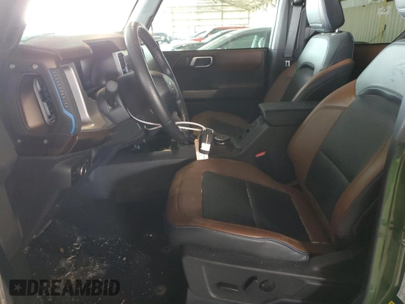 2022 Ford Bronco with VIN 1FMEE5DP3NLB22400, listed as a Copart auction lot 56229705 with 10,845 mi miles and Salvage title. Bid and sale history available at DreamBid. Image 7.