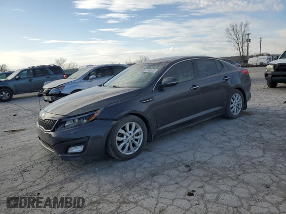 2015 Kia Optima EX with VIN 5XXGN4A7XFG473270, listed as a Copart auction lot 45860684 with 127,419 mi miles and Salvage Title. Bid and sale history available at DreamBid. Image 1.