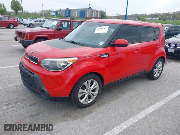 2015 Kia Soul + with VIN KNDJP3A50F7782165, listed as a IAAI auction lot 42035709 with 168,956 mi miles. Bid and sale history available at carsss.com. Image 2.