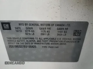 2014 Cadillac XTS Luxury with VIN 2G61M5S37E9190425, listed as a Copart auction lot 79697794 with 182,566 mi miles and Salvage Title. Bid and sale history available at DreamBid. Image 14.