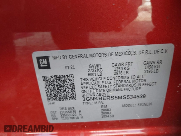 2021 Chevrolet Blazer RS с VIN 3GNKBERS5MS534539, выставлен на аукционе IAAI как лот 41006389 с пробегом 65 838 миль миль и . История ставок и продаж доступна на DreamBid. Изображение 9.