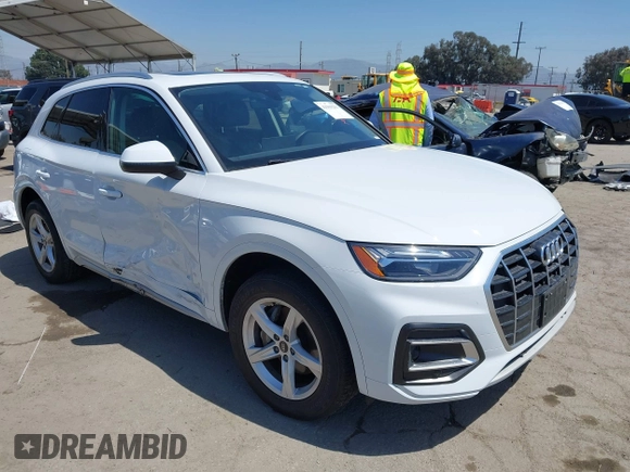 2023 Audi Q5 Premium with VIN WA1ABAFY6P2165402, listed as a IAAI auction lot 41969291 with 33,540 mi miles and . Bid and sale history available at DreamBid. Image 1.