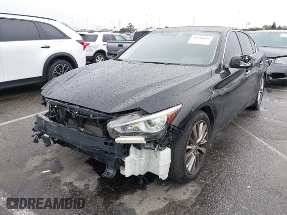 2021 Infiniti Q50 3.0t LUXE with VIN JN1EV7BP7MM705096, listed as a IAAI auction lot 41755035 with 92,476 mi miles. Bid and sale history available at carsss.com. Image 6.