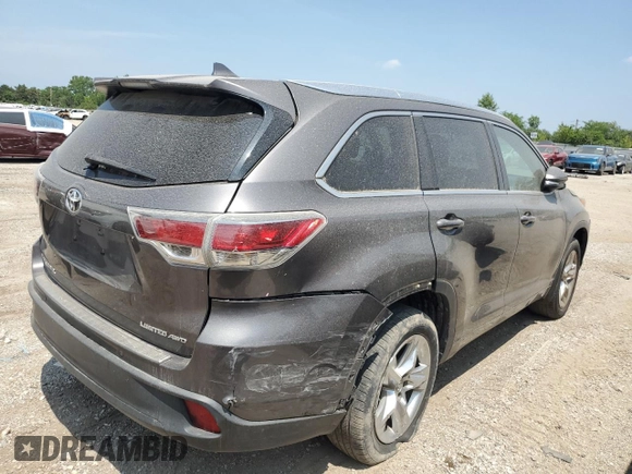 2016 Toyota Highlander Limited with VIN 5TDDKRFH8GS274874, listed as a Copart auction lot 61402305 with 109,670 mi miles and Salvage title. Bid and sale history available at DreamBid. Image 3.