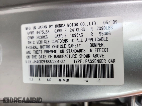 2010 Acura TSX with VIN JH4CU2F68AC001341, listed as a Copart auction lot 63515565 with 58,206 mi miles and Clean title. Bid and sale history available at DreamBid. Image 12.