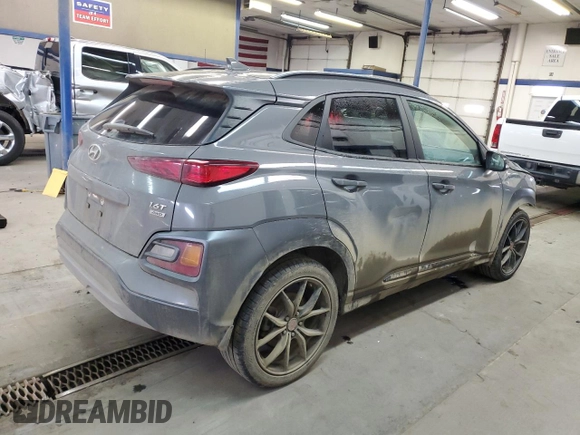 2021 Hyundai Kona Night Edition with VIN KM8K6CA5XMU710083, listed as a Copart auction lot 47118915 with 71,034 mi miles and Salvage Title. Bid and sale history available at DreamBid. Image 3.
