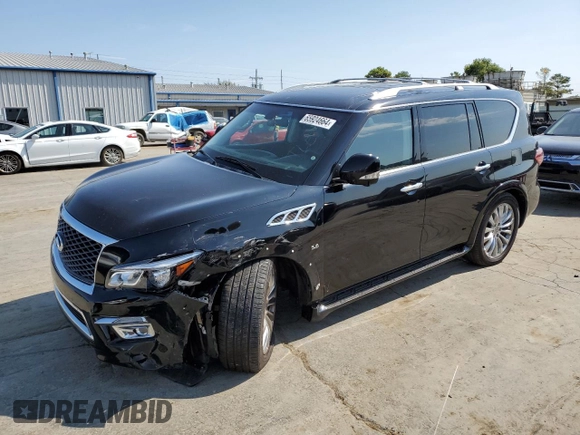 2016 Infiniti QX80 with VIN JN8AZ2NEXG9125401, listed as a Copart auction lot 65924664 with 138,858 mi miles and Salvage Title. Bid and sale history available at carsss.com. Image 1.