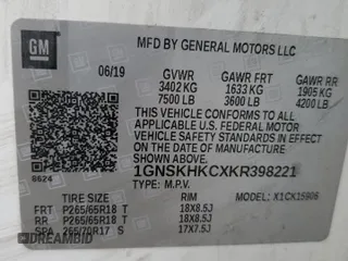 2019 Chevrolet Suburban LT z VIN 1GNSKHKCXKR398221, wystawiony jako Copart lot #50708995 z przebiegiem 139 654 mil mil oraz Szkoda całkowita • Salvage title. Historia ofert i sprzedaży dostępna na DreamBid. Obrazek 13.