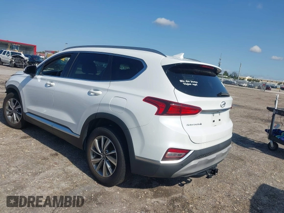 2019 Hyundai Santa Fe SEL with VIN 5NMS33AD6KH081690, listed as a IAAI auction lot 41961423 with 114,389 mi miles and . Bid and sale history available at DreamBid. Image 3.