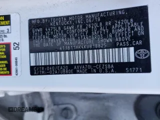 2019 Toyota Camry LE with VIN 4T1B11HK4KU818825, listed as a Copart auction lot 41471675 with 143,925 mi miles and Salvage Title. Bid and sale history available at carsss.com. Image 15.
