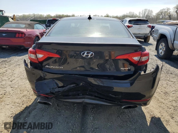 2016 Hyundai Sonata Sport with VIN 5NPE34AF3GH277018, listed as a Copart auction lot 50914175 with 126,334 mi miles and Salvage Title. Bid and sale history available at DreamBid. Image 6.