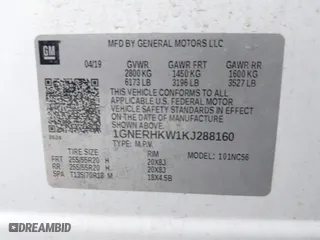 2019 Chevrolet Traverse LT Leather with VIN 1GNERHKW1KJ288160, listed as a IAAI auction lot 41707623 with 111,165 mi miles. Bid and sale history available at carsss.com. Image 9.