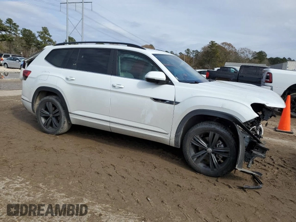 2021 Volkswagen Atlas SE with VIN 1V2PR2CAXMC568005, listed as a Copart auction lot 43013455 with 58,736 mi miles and Salvage title. Bid and sale history available at DreamBid. Image 4.