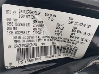 2006 Chrysler Town & Country LWB LX with VIN 2A4GP44R06R604215, listed as a IAAI auction lot 39411993 with 289,048 mi miles. Bid and sale history available at carsss.com. Image 9.