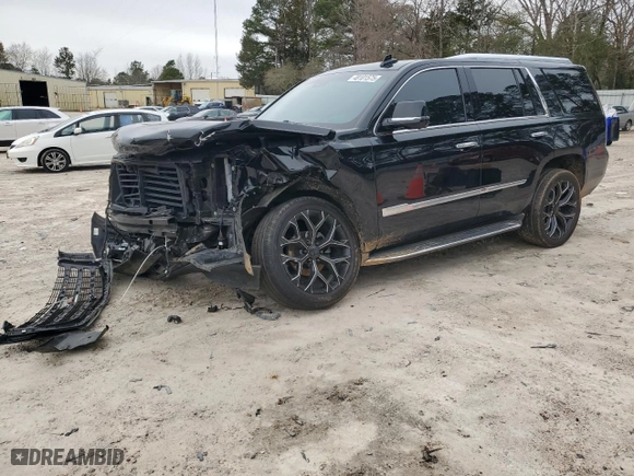 2019 Cadillac Escalade Luxury with VIN 1GYS4BKJ6KR273693, listed as a Copart auction lot 48101575 with 96,150 mi miles and Salvage Title. Bid and sale history available at carsss.com. Image 1.