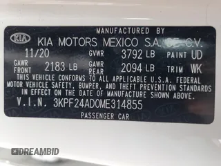 2021 Kia Forte LXS with VIN 3KPF24AD0ME314855, listed as a Copart auction lot 44819035 with 60,317 mi miles and Salvage Title. Bid and sale history available at carsss.com. Image 12.