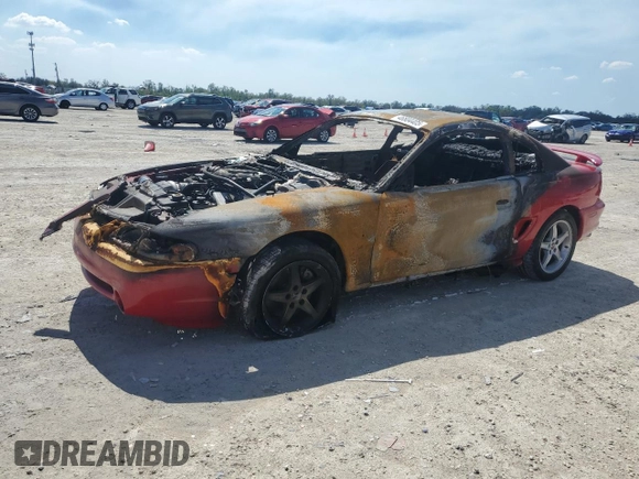 1997 Ford Mustang Cobra with VIN 1FALP47V8VF187337, listed as a Copart auction lot 46804405 with 0 mi miles and Non Repairable. Bid and sale history available at carsss.com. Image 1.