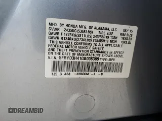 2016 Acura MDX w/Tech with VIN 5FRYD3H41GB008389, listed as a Copart auction lot 42983955 with 0 mi miles and Salvage Title. Bid and sale history available at carsss.com. Image 12.