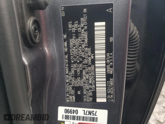 2014 Toyota Sequoia Limited with VIN 5TDKY5G17ES053960, listed as a Copart auction lot 80190134 with 290,202 mi miles and Salvage Title. Bid and sale history available at carsss.com. Image 13.