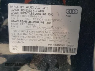 2015 Audi Q5 Premium Plus z VIN WA1LFAFP1FA130551, wystawiony jako Copart lot #59226235 z przebiegiem 192 612 mil mil oraz Czysty tytuł • Clean title. Historia ofert i sprzedaży dostępna na DreamBid. Obrazek 13.