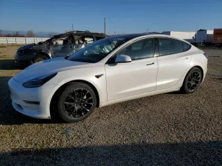 2022 Tesla Model 3 Long Range with VIN 5YJ3E1EB9NF222043, listed as a Copart auction lot 89331745 with 49,361 mi miles and Salvage Title. Bid and sale history available at carsss.com. Image 1.