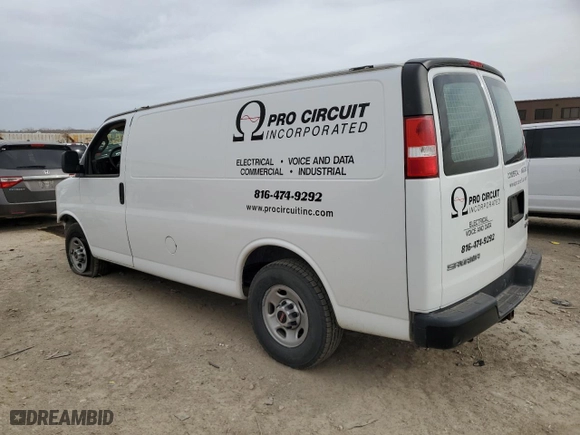 2017 GMC Savana Cargo Van with VIN 1GTW7AFF7H1291089, listed as a Copart auction lot 49146145 with 0 mi miles and Salvage Title. Bid and sale history available at carsss.com. Image 2.