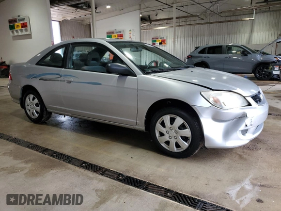 2005 Honda Civic LX with VIN 1HGEM22515L055675, listed as a Copart auction lot 56941165 with 106,010 mi miles and Salvage Title. Bid and sale history available at DreamBid. Image 4.