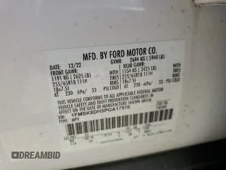 2023 Ford Explorer XLT с VIN 1FMSK8DH5PGA17570, выставлен на аукционе Copart как лот 52612995 с пробегом 36 089 миль миль и Чистый • Clean title. История ставок и продаж доступна на DreamBid. Изображение 13.