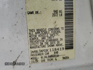 2013 Nissan Altima SL with VIN 1N4BL3AP1DC118419, listed as a Copart auction lot 61969095 with 205,427 mi miles and Clean title. Bid and sale history available at DreamBid. Image 12.