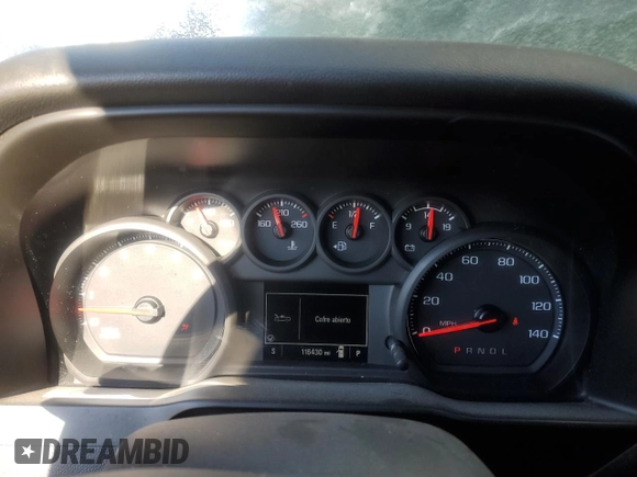 2020 Chevrolet Silverado 1500 Custom with VIN 3GCPWBEH9LG329836, listed as a Copart auction lot 85969524 with 116,430 mi miles and Non Repairable. Bid and sale history available at carsss.com. Image 9.